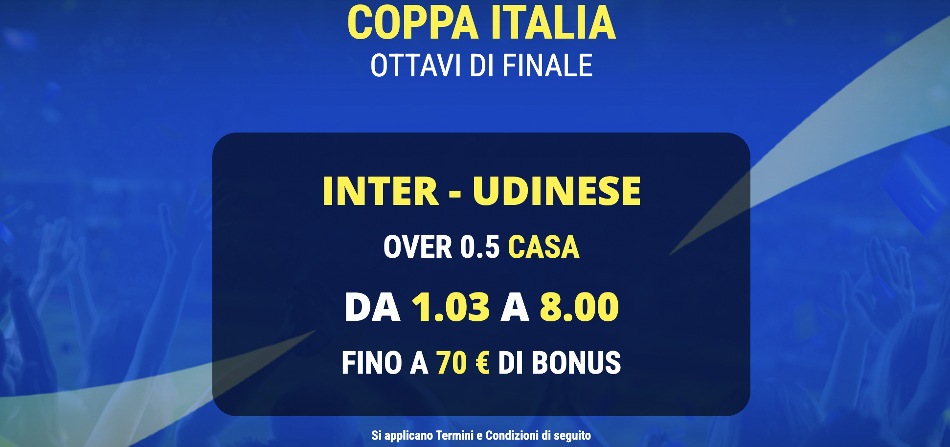 inter udinese quota maggiorata coppa italia