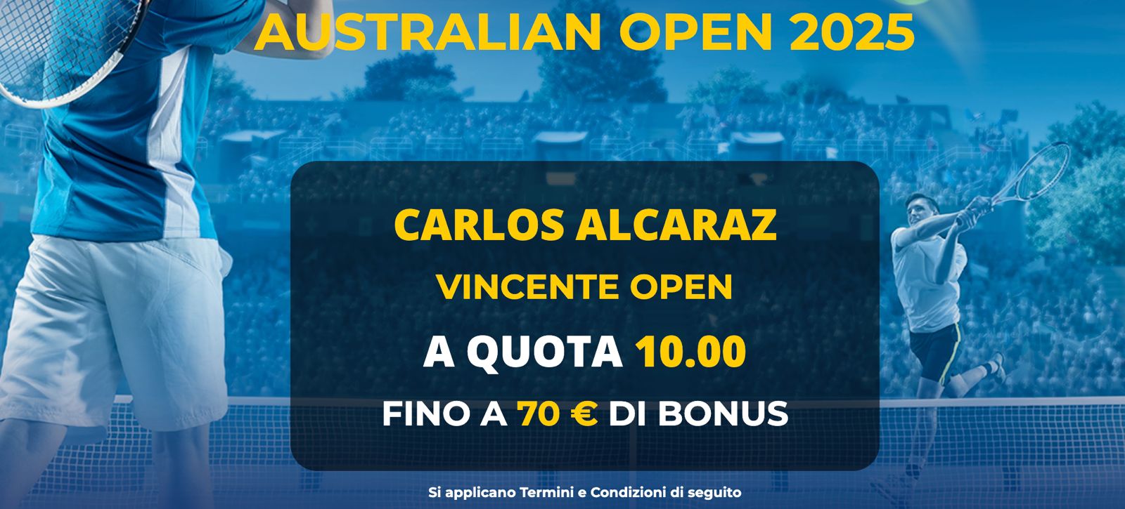 Alcaraz vincente Australian Open quota maggiorata