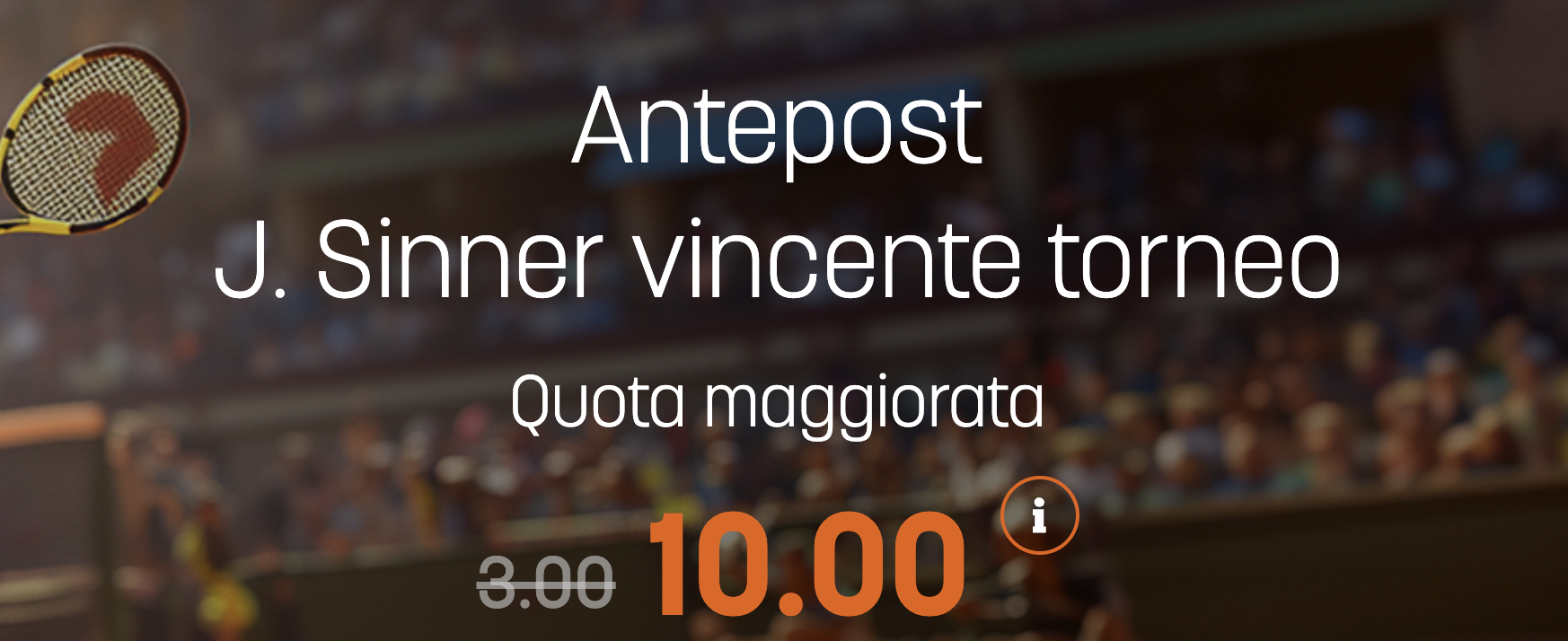 sinner quota vincente internazionali bnl roma