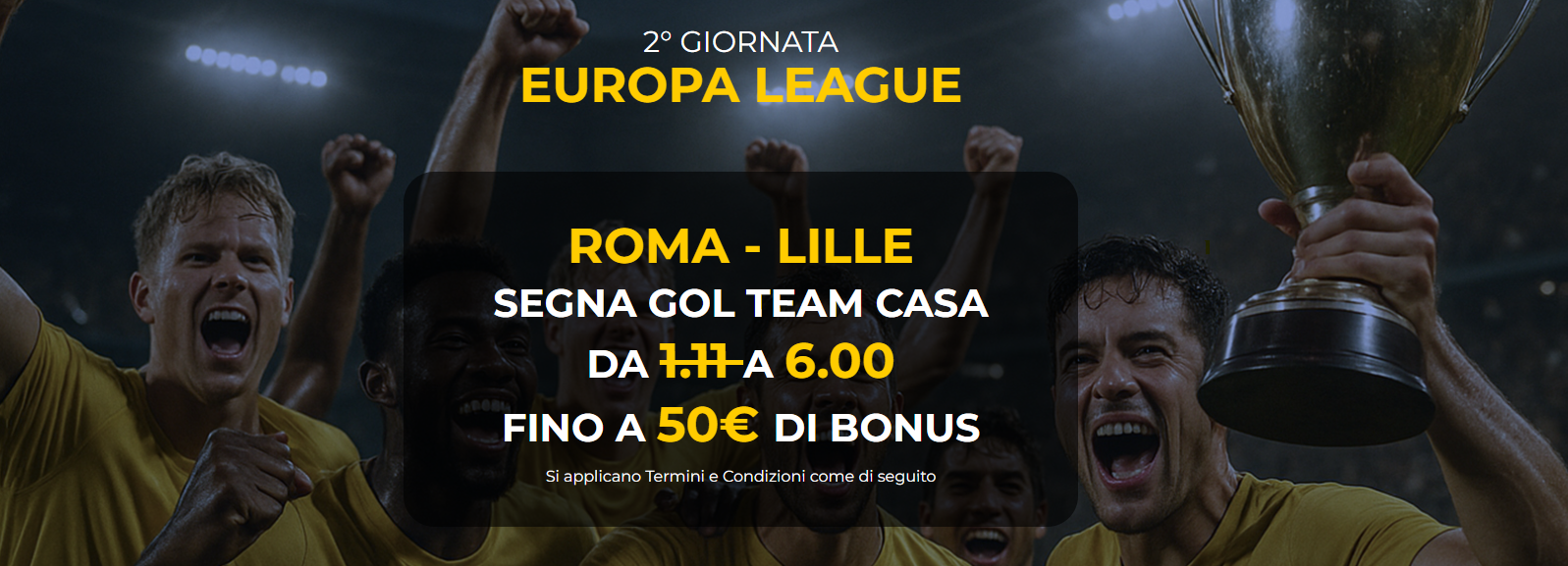 Roma-Lille quota maggiorata