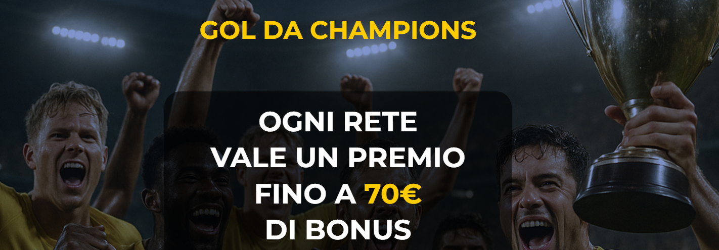 Champions League promo Goldbet e Lottomatica