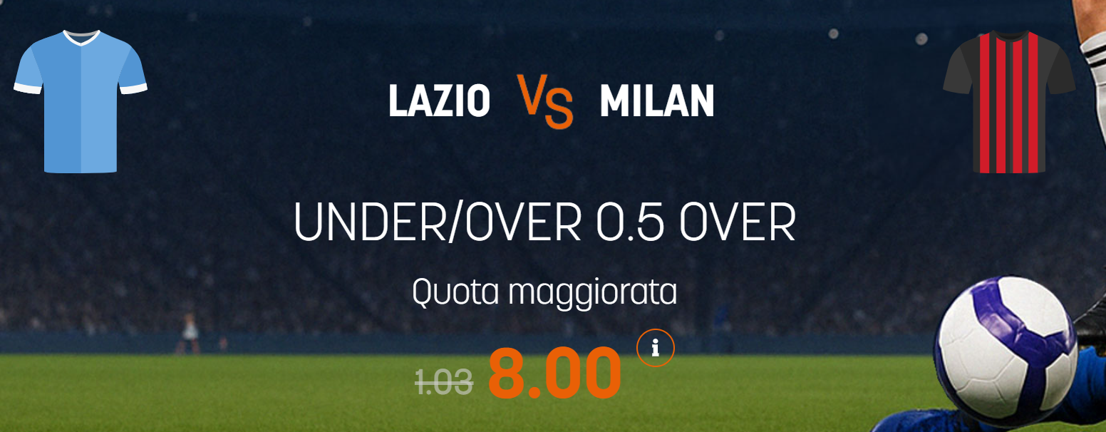 Lazio Milan quota maggiorata