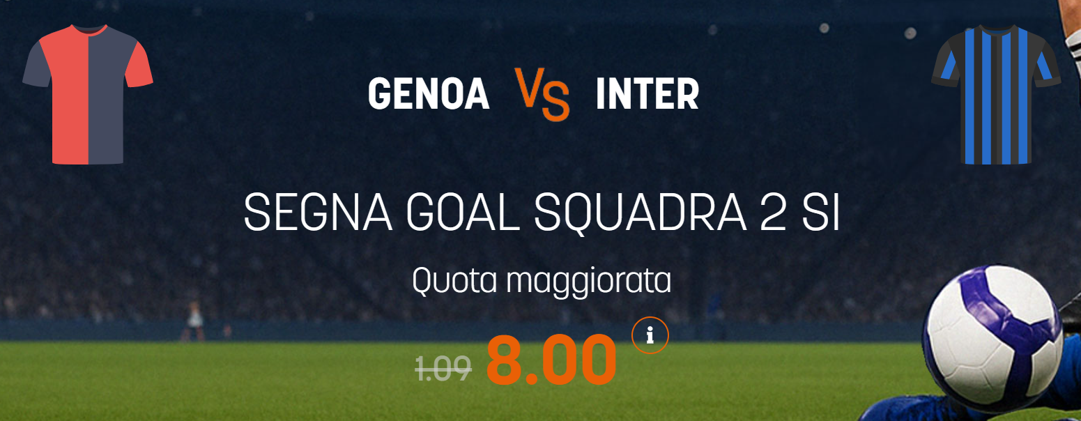 Genoa Inter quota maggiorata Snai