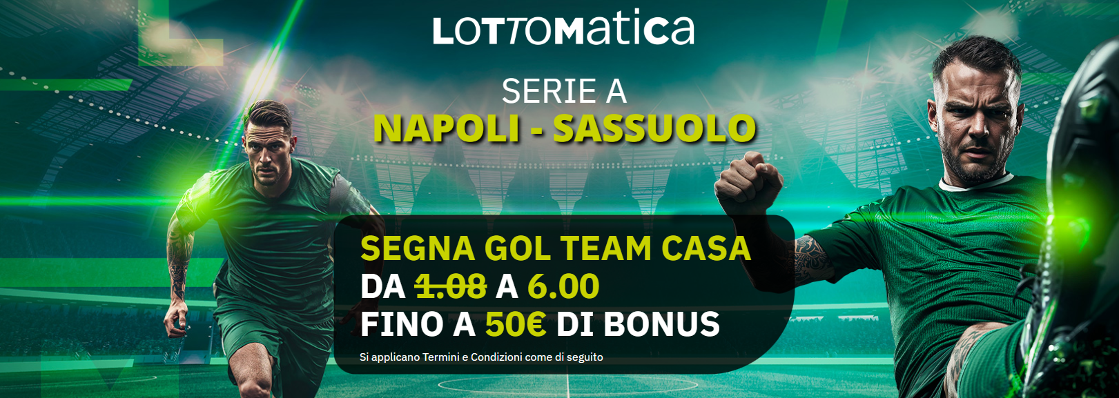 Napoli-Sassuolo maggiorata segna team casa a quota 6