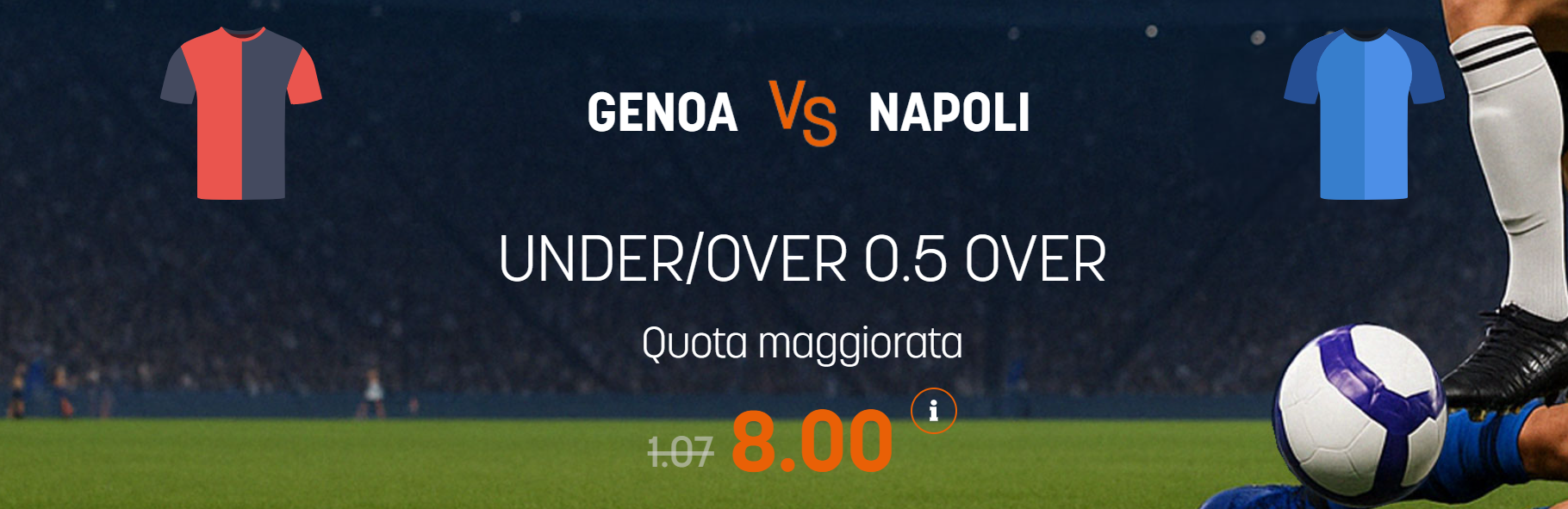 Genoa-Napoli quota maggiorata Snai