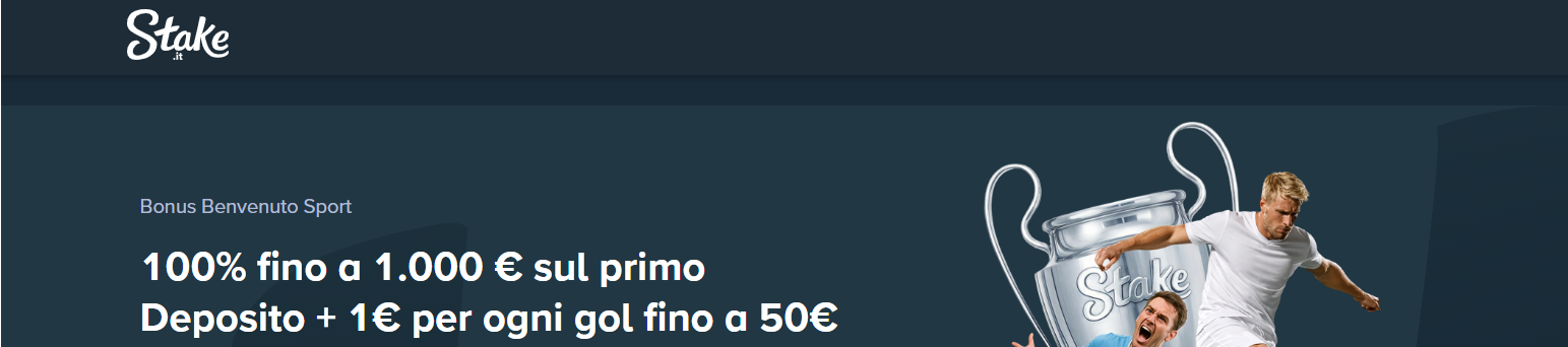 Promo Stake Champions League 1€ per ogni gol fino a 50€