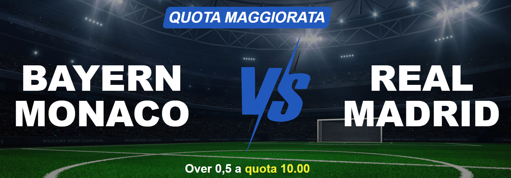 Bayern-Real Madrid over 0.5 a quota maggiorata 10 offerta da Marathon
