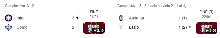 Semifinali Coppa Italia