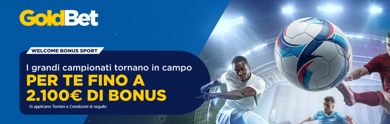 Bonus bevenuto Goldbet fino a 2100€