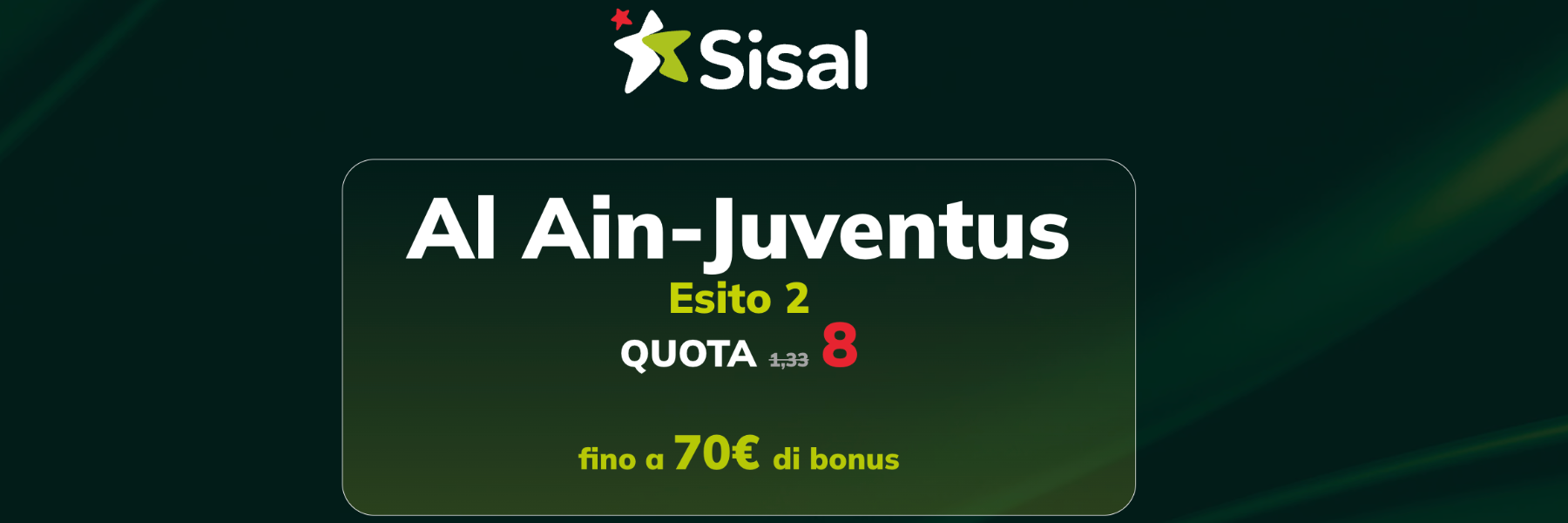 Super quota Maggiorata Sisal: Al Ain-Juventus 2 a quota 8!